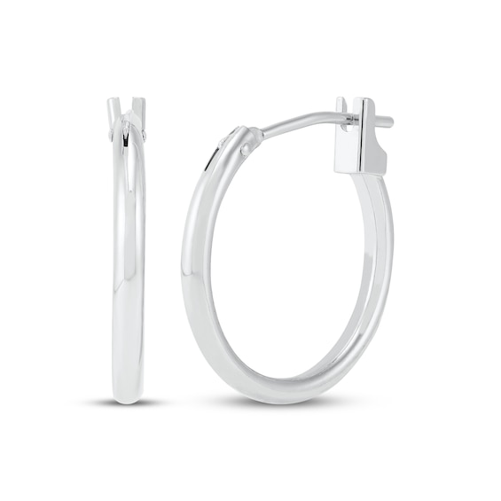 Hoop Earrings 14K White Gold 15mm