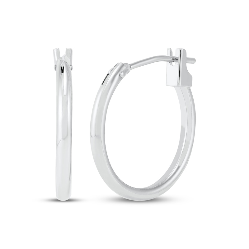 Main Image 1 of Hoop Earrings 14K White Gold 15mm