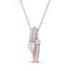 Thumbnail Image 1 of Pear-Shaped & Round-Cut Diamond Bypass Loop Necklace 1 ct tw 10K Rose Gold 18&quot;