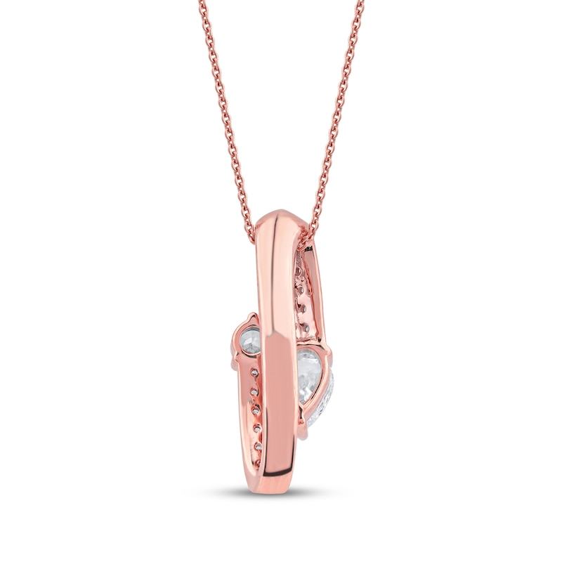 Main Image 3 of Pear-Shaped & Round-Cut Diamond Bypass Loop Necklace 1 ct tw 10K Rose Gold 18&quot;