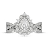 Thumbnail Image 3 of Neil Lane Pear-Shaped Diamond Halo Bridal Set 1-1/8 ct tw 14K White Gold