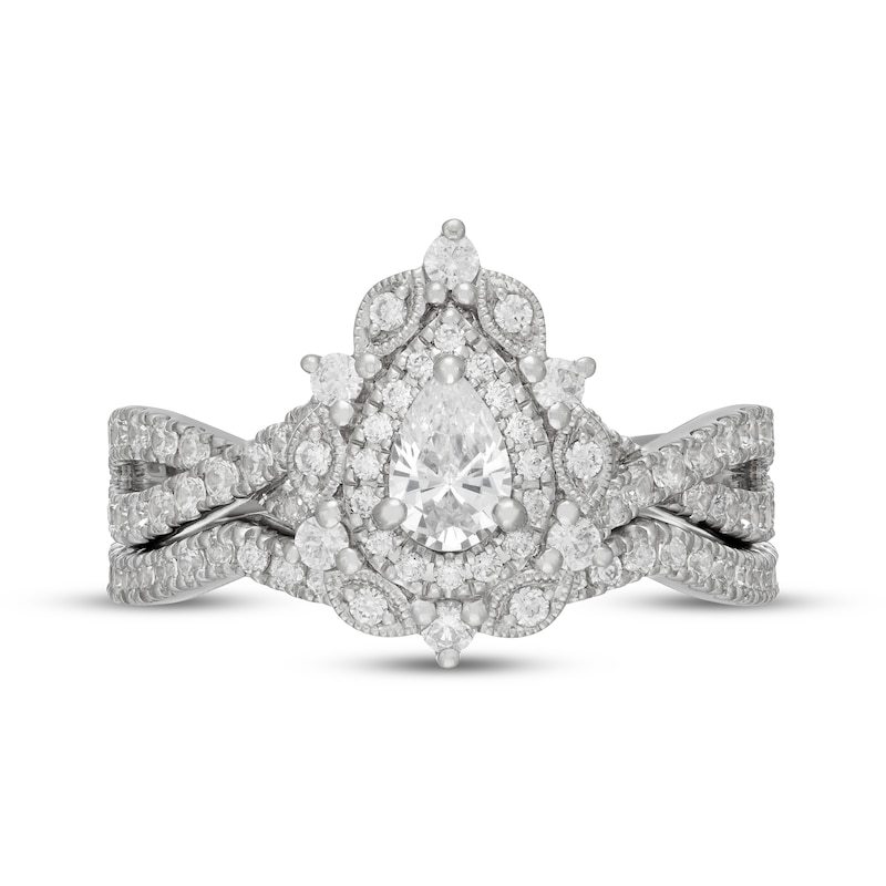 Main Image 3 of Neil Lane Pear-Shaped Diamond Halo Bridal Set 1-1/8 ct tw 14K White Gold