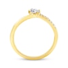 Thumbnail Image 3 of Oval-Cut Lab-Grown Diamond Tilted Fashion Ring 1/4 ct tw 10K Yellow Gold