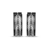 Thumbnail Image 2 of Men's Fishbone-Pattern Hoop Earrings Stainless Steel & Black Ion Plating