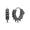 Thumbnail Image 1 of Men's Spiked & Hammered Hoop Earrings Stainless Steel