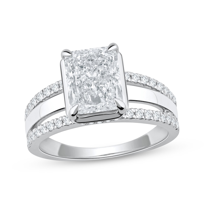 Main Image 1 of Now + Forever Radiant-Cut Lab-Grown Diamond Engagement Ring 3 ct tw 14K White Gold
