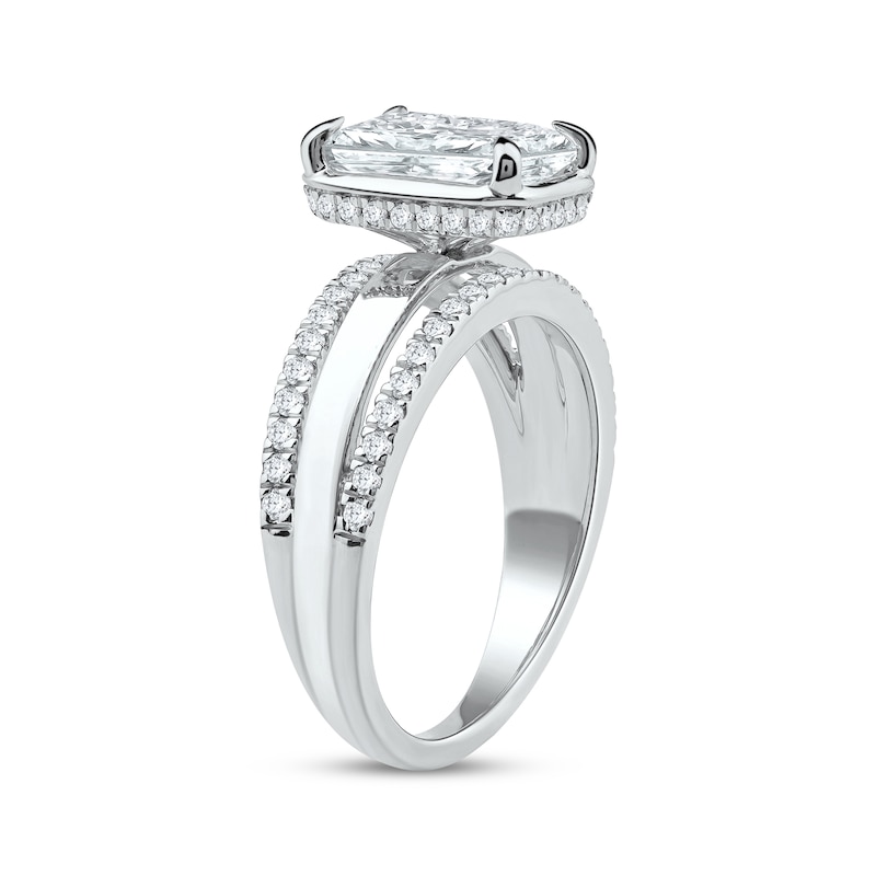 Main Image 2 of Now + Forever Radiant-Cut Lab-Grown Diamond Engagement Ring 3 ct tw 14K White Gold