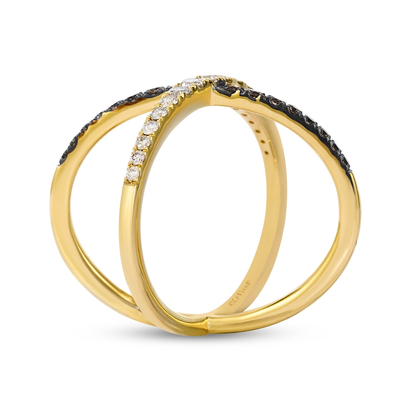 Main Image 3 of Le Vian Kiss Collection Diamond "X" Crossover Ring 1/2 ct tw 14K Honey Gold