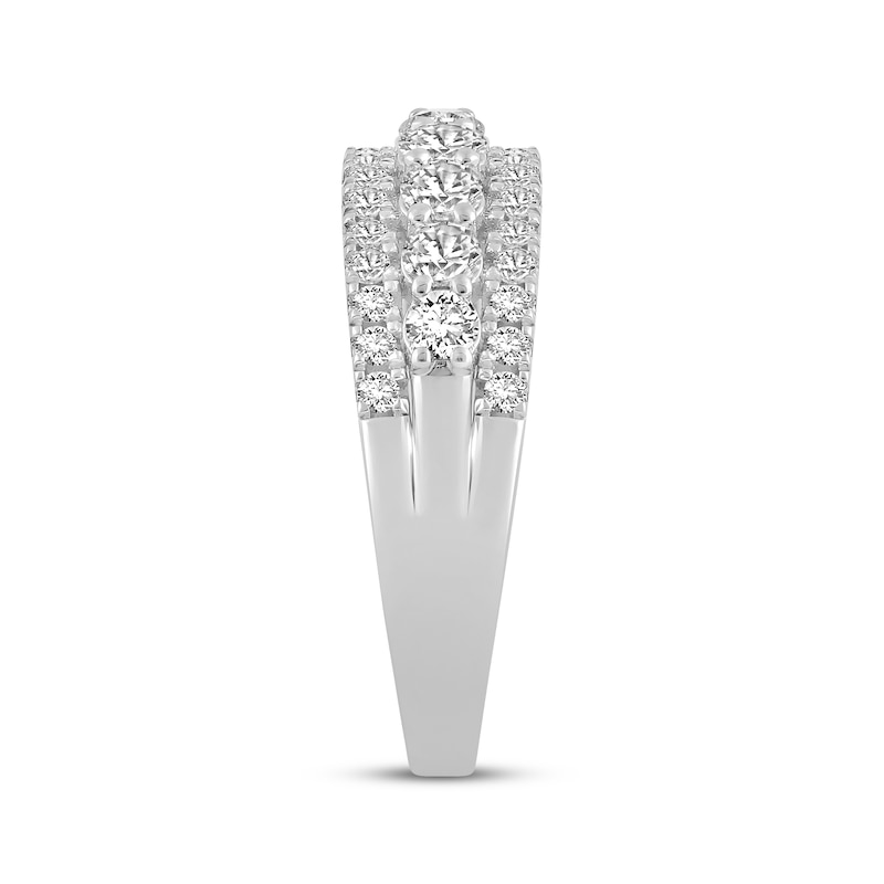 Main Image 2 of Now + Forever Lab-Grown Diamonds Three-Row Anniversary Ring 1-1/4 ct tw 14K White Gold