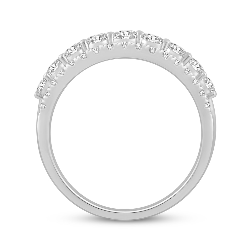 Main Image 3 of Now + Forever Lab-Grown Diamonds Three-Row Anniversary Ring 1-1/4 ct tw 14K White Gold