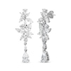 Thumbnail Image 1 of Pear-Shaped & Marquise-Cut White Lab-Created Sapphire Drop Earrings Sterling Silver