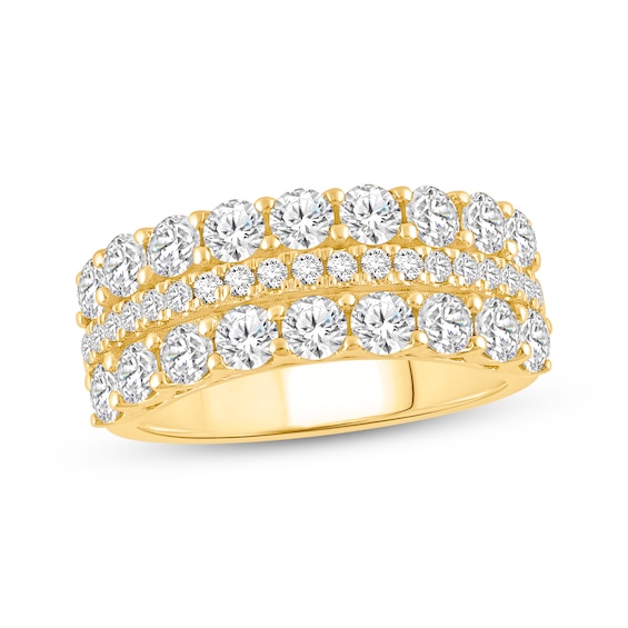 Diamond Three-Row Anniversary Ring 2 ct tw 14K Yellow Gold