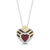 Thumbnail Image 1 of Disney Treasures Alice in Wonderland Heart-Shaped Garnet & Diamond Necklace 1/15 ct tw Sterling Silver & 10K Yellow Gold 18"