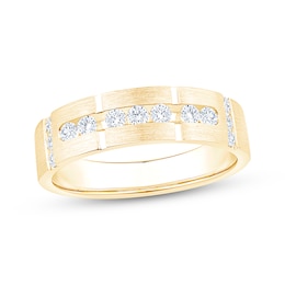 Now + Forever Men's Diamond Wedding Band 3/8 ct tw 10K Yellow Gold