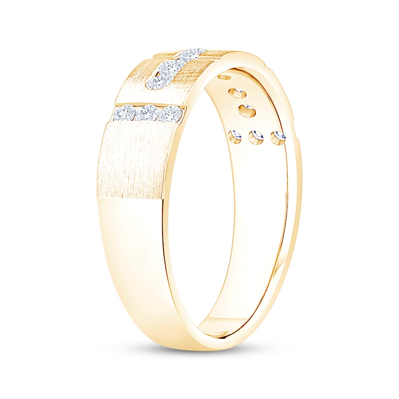 Main Image 2 of Now + Forever Men's Diamond Wedding Band 3/8 ct tw 10K Yellow Gold