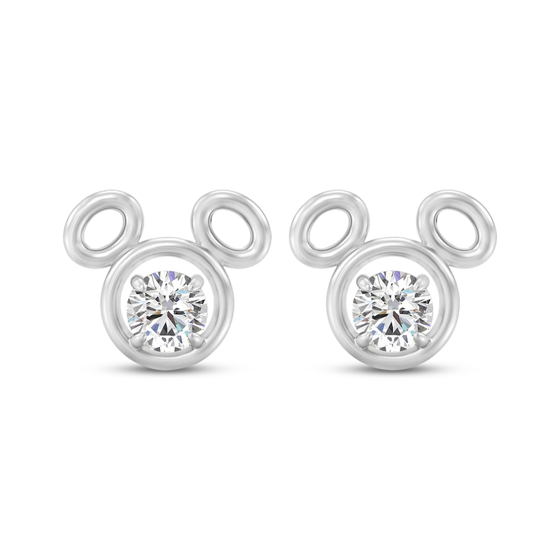 Main Image 2 of Disney Treasures Mickey Mouse Lab-Grown Diamond Solitaire Stud Earrings 1/2 ct tw Sterling Silver