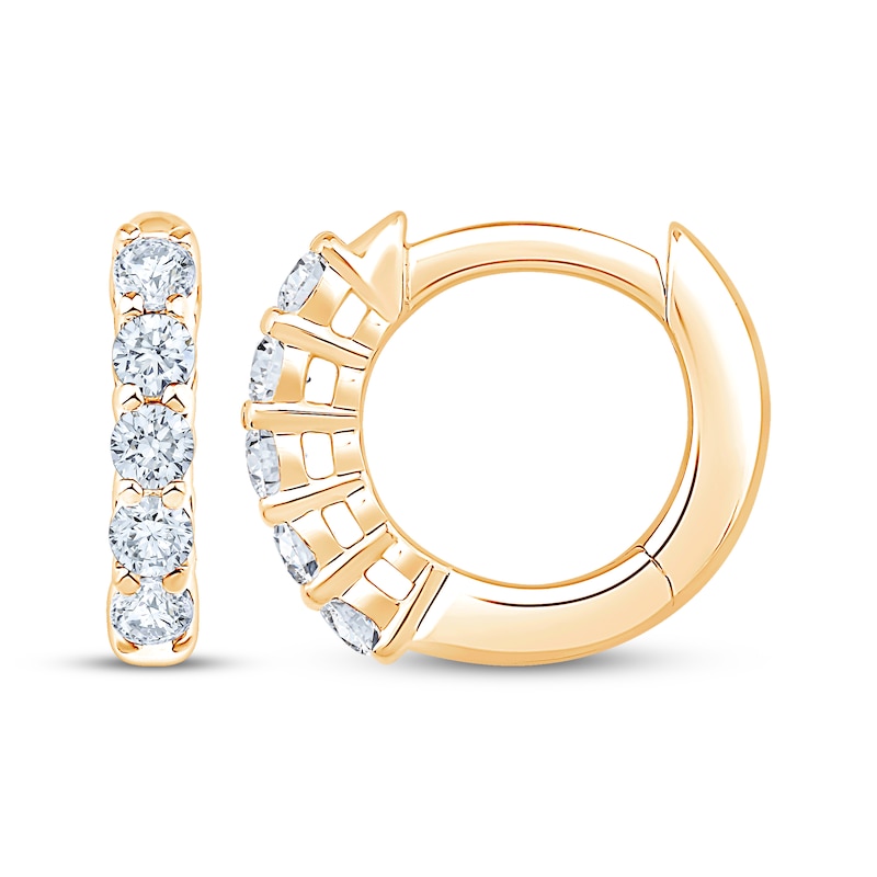 Main Image 3 of KAY Lab-Grown Diamonds Huggie Hoop Earrings 1/5 ct tw 10K Yellow Gold