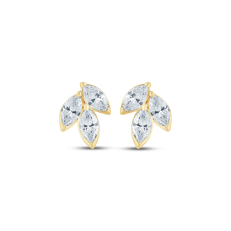 Main Image 2 of Monique Lhuillier Bliss Marquise-Cut Lab-Grown Diamond Trio Stud Earrings 1/2 ct tw 24K Yellow Gold Vermeil Sterling Silver