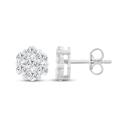 KAY Lab-Grown Diamonds Flower Stud Earrings 1 ct tw Sterling Silver