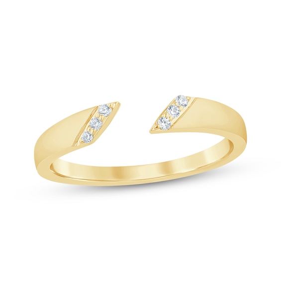 Diamond Trios Deconstructed Fashion Ring 1/20 ct tw 10K Yellow Gold