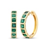 Thumbnail Image 1 of STUDIO BY KAY Square-Cut Lab-Created Emerald Hoop Earrings 24K Yellow Gold Vermeil Sterling Silver