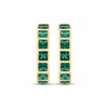 Thumbnail Image 2 of STUDIO BY KAY Square-Cut Lab-Created Emerald Hoop Earrings 24K Yellow Gold Vermeil Sterling Silver
