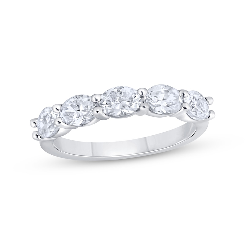 Main Image 1 of Lab-Grown Diamonds Oval-Cut East-West Anniversary Ring 1-1/4 ct tw 14K White Gold