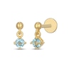 Thumbnail Image 1 of STUDIO BY KAY Swiss Blue Topaz Solitaire Dangle Earrings 24K Yellow Gold Vermeil Sterling Silver