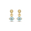 Thumbnail Image 2 of STUDIO BY KAY Swiss Blue Topaz Solitaire Dangle Earrings 24K Yellow Gold Vermeil Sterling Silver