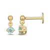 Thumbnail Image 3 of STUDIO BY KAY Swiss Blue Topaz Solitaire Dangle Earrings 24K Yellow Gold Vermeil Sterling Silver