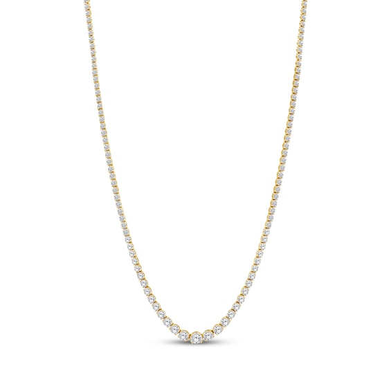 KAY Signature Collection Lab-Grown Diamond Tennis Necklace 7 ct tw 10K Yellow Gold 18"