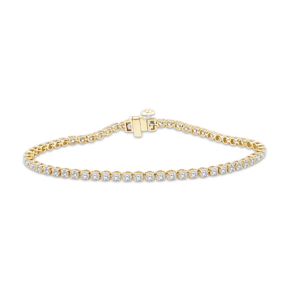 KAY Signature Collection Lab-Grown Diamond Tennis Bracelet 3 ct tw 10K Yellow Gold 7"