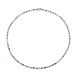 Le Vian Natural Montana Sapphire Ombré Oval-Cut Line Necklace 1-1/6 ct tw Diamonds 14K Vanilla Gold 17"