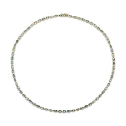 Le Vian Natural Montana Sapphire Ombré Oval-Cut Line Necklace 1-1/6 ct tw Diamonds 14K Honey Gold 17"