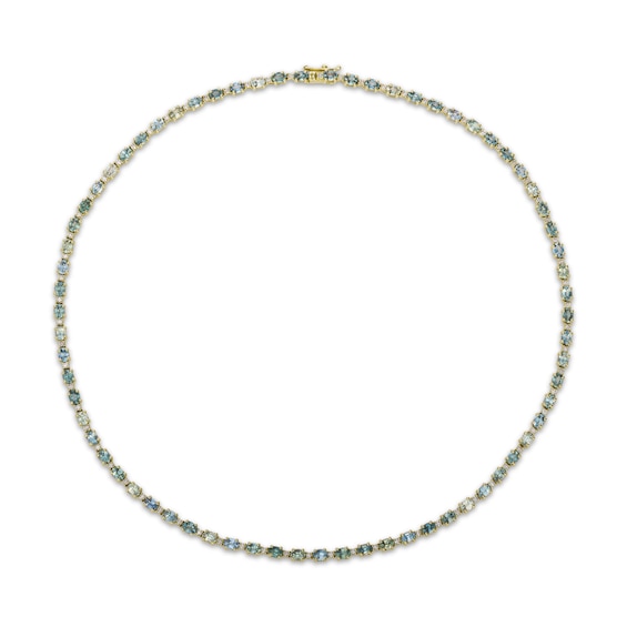 Le Vian Natural Montana Sapphire Ombré Oval-Cut Line Necklace 1-1/6 ct tw Diamonds 14K Honey Gold 17"