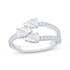 Thumbnail Image 1 of KAY Lab-Grown Diamonds Pear-Shaped Three-Row Bypass Ring 1 ct tw 10K White Gold