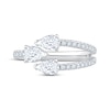 Thumbnail Image 3 of KAY Lab-Grown Diamonds Pear-Shaped Three-Row Bypass Ring 1 ct tw 10K White Gold