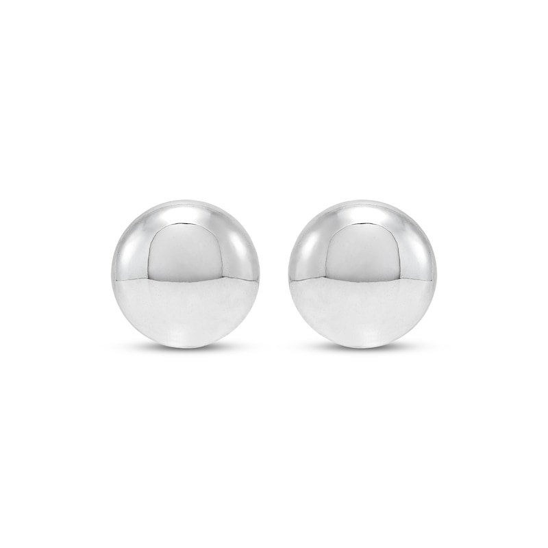 Main Image 2 of Flat Ball Stud Earrings 14K White Gold 5.75mm