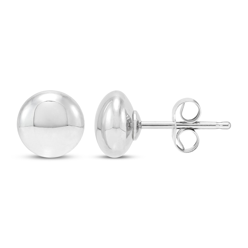 Main Image 3 of Flat Ball Stud Earrings 14K White Gold 5.75mm