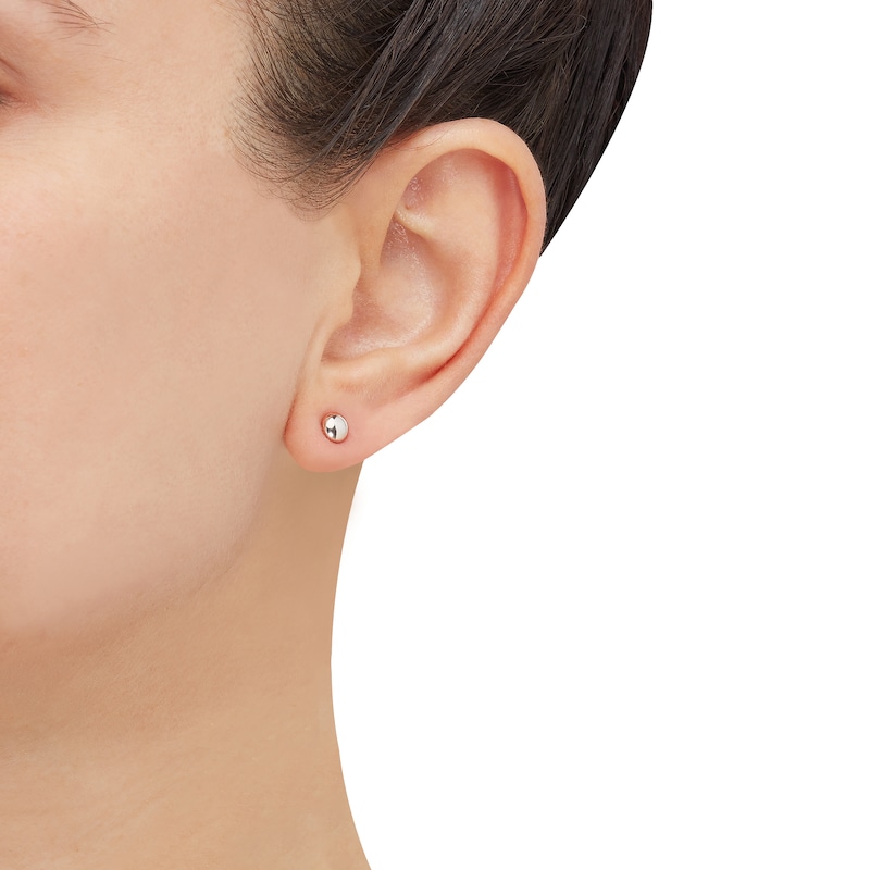 Main Image 4 of Flat Ball Stud Earrings 14K White Gold 5.75mm