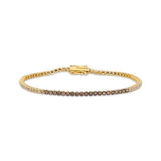 Le Vian Desert Diamonds Chocolate Ombré Tennis Bracelet 1-1/2 ct tw 14K Honey Gold 7"