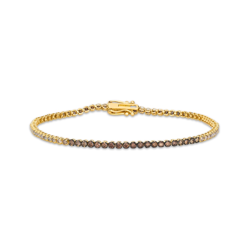 Main Image 1 of Le Vian Desert Diamonds Chocolate Ombré Tennis Bracelet 1-1/2 ct tw 14K Honey Gold 7"