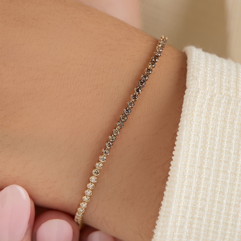 Main Image 3 of Le Vian Desert Diamonds Chocolate Ombré Tennis Bracelet 1-1/2 ct tw 14K Honey Gold 7"