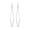 Thumbnail Image 2 of Diamond Marquise-Shaped Open Dangle Earrings 1/20 ct tw Sterling Silver