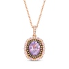 Thumbnail Image 1 of Le Vian Vault Oval-Cut Amethyst & Pink Sapphire Necklace 3/8 ct tw Diamonds 14K Strawberry Gold 19"