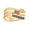 Thumbnail Image 1 of Le Vian Multi-Shape Diamond Three-Row Wave Ring 1 ct tw 14K Honey Gold