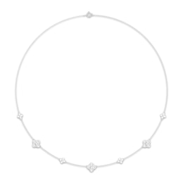 KAY Lab-Grown Diamonds Clover Station Necklace 1 ct tw Sterling Silver 18"
