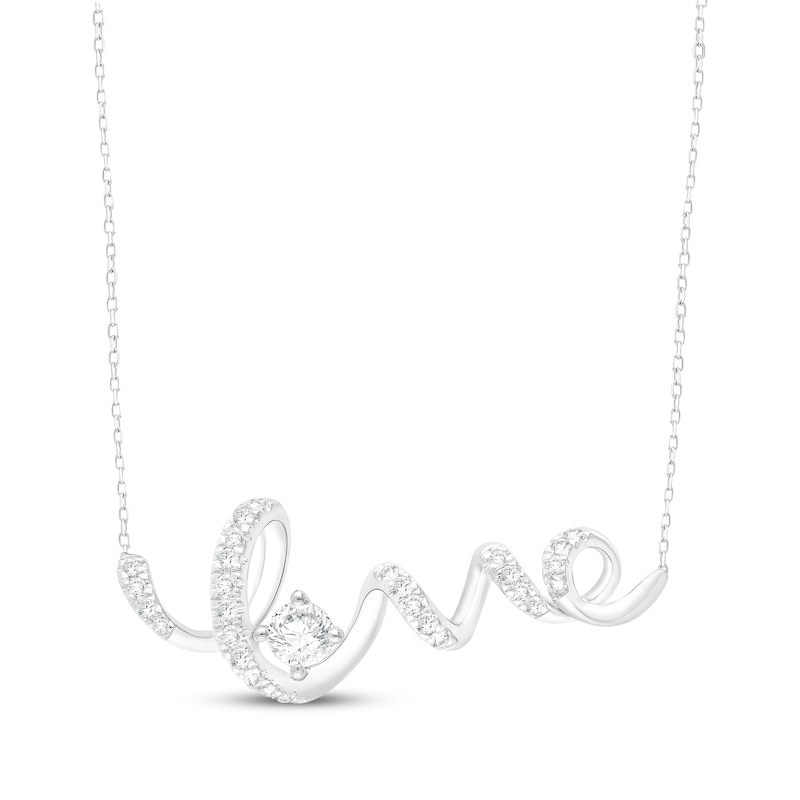 Main Image 1 of KAY Lab-Grown Diamonds "Love" Necklace 1/4 ct tw Sterling Silver