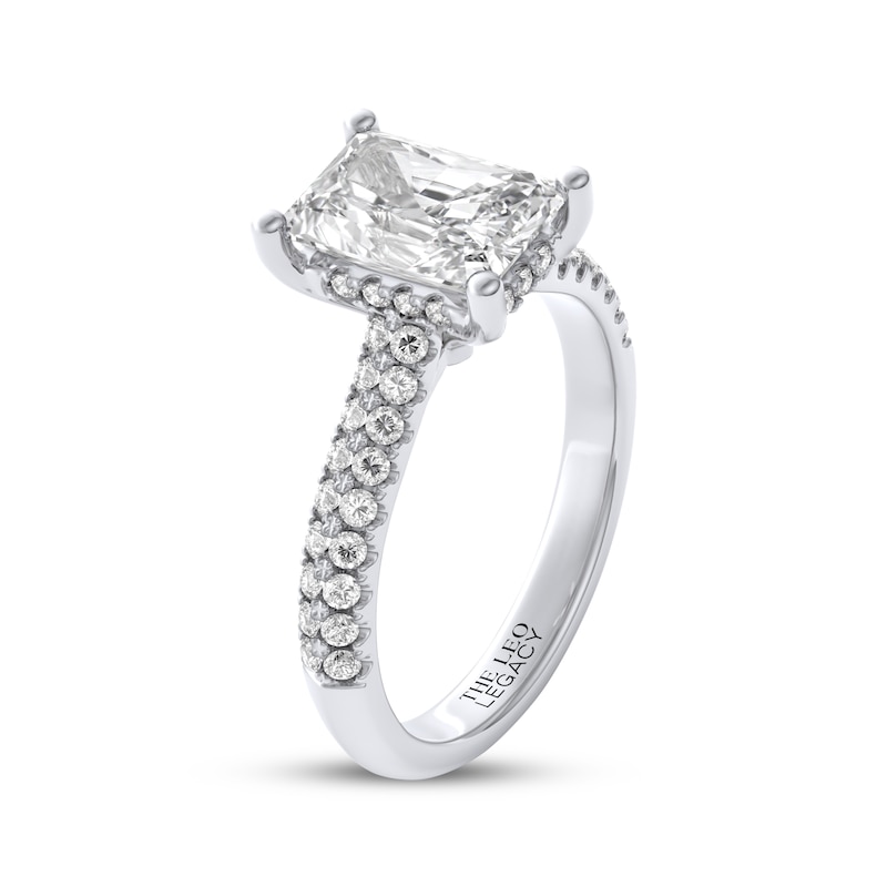 Main Image 2 of THE LEO Legacy Lab-Grown Diamond Radiant-Cut Hidden Halo Engagement Ring 2-1/2 ct tw 14K White Gold