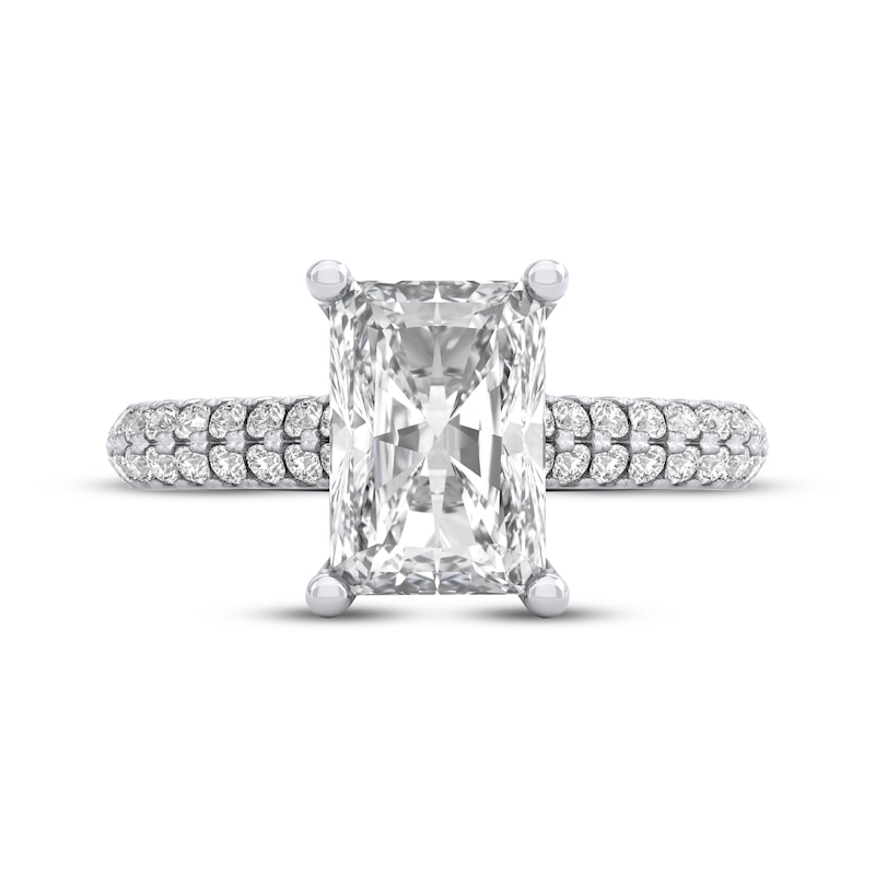 Main Image 3 of THE LEO Legacy Lab-Grown Diamond Radiant-Cut Hidden Halo Engagement Ring 2-1/2 ct tw 14K White Gold